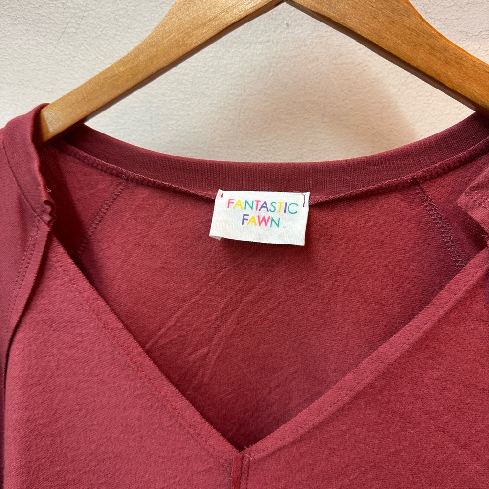 NEW! Fantastic Fawn Rose V-Neck Blouse - Picture 3 of 3